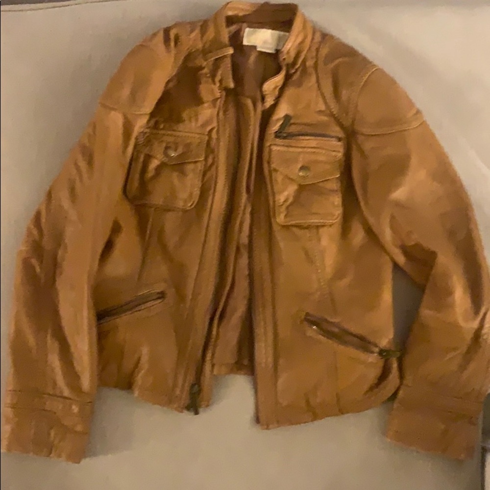 Michael Kors Light Brown Leather Jacket